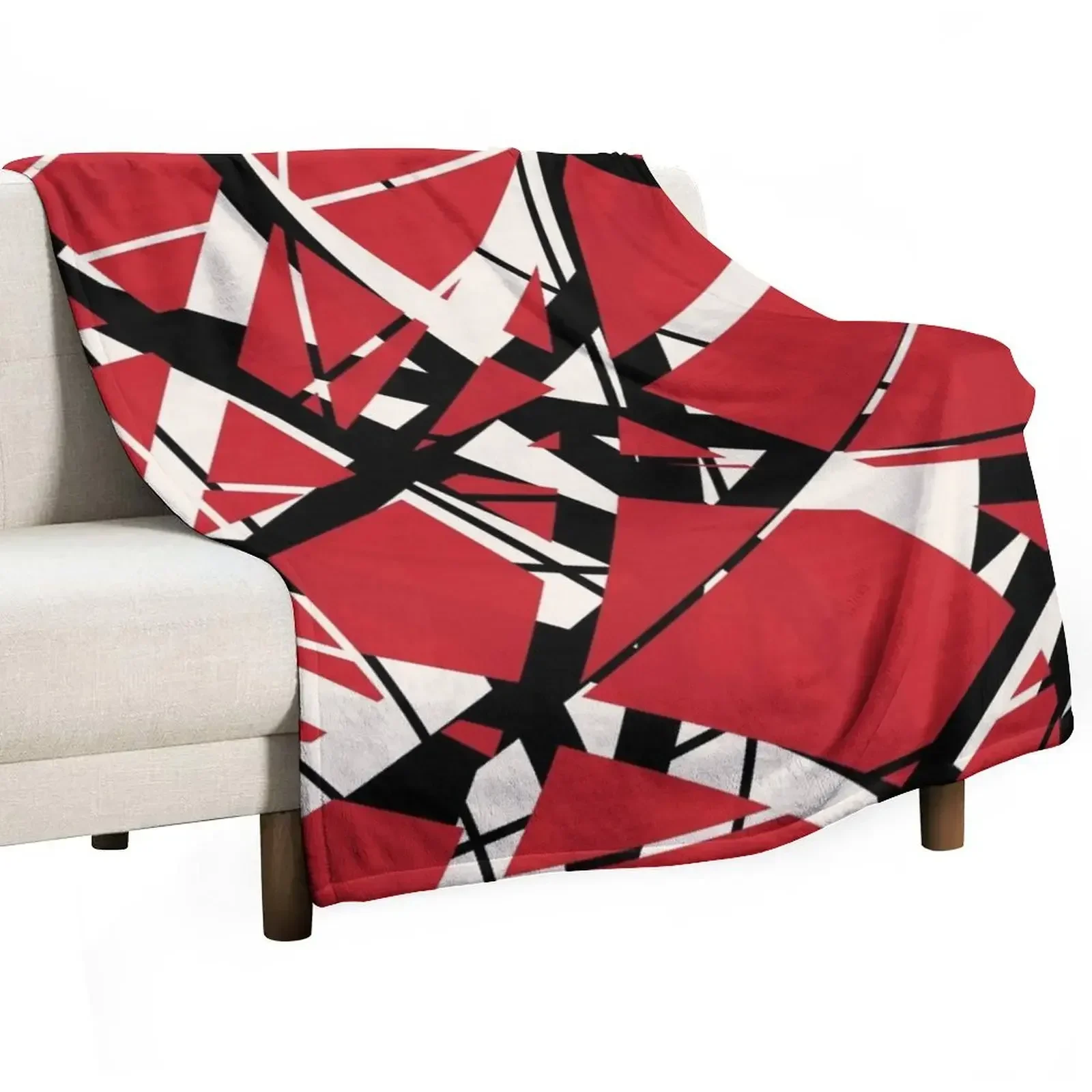 EVH: authentic stripes design (red) Throw Blanket Decorative Beds Flannels Blankets