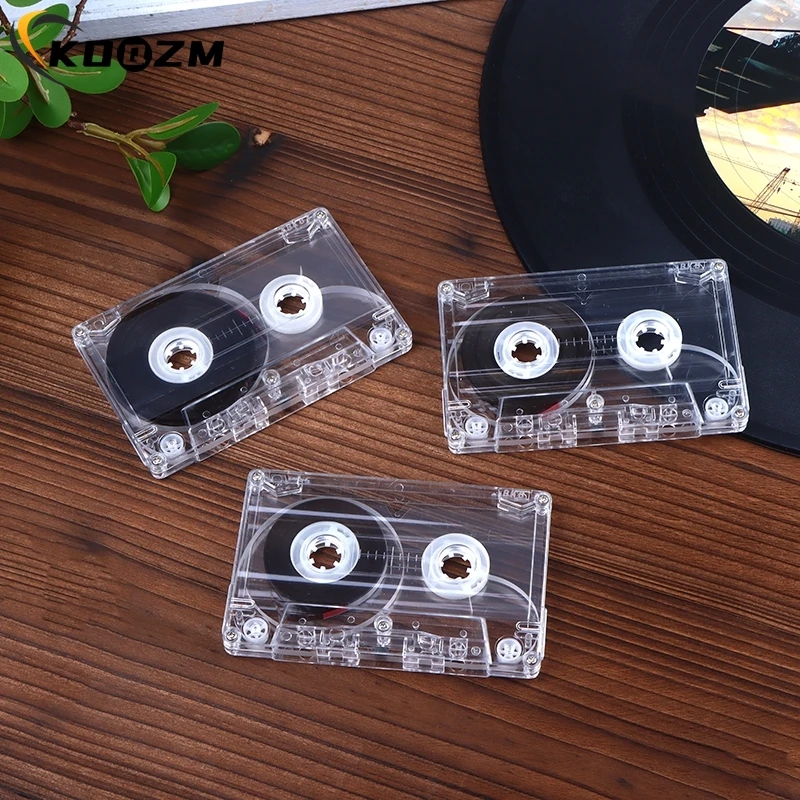 Standard Cassette Color Blank Tape Player With 45/60/90 Minutes Magnetic Audio Tape Clear Storage Box For Speech Music Recording