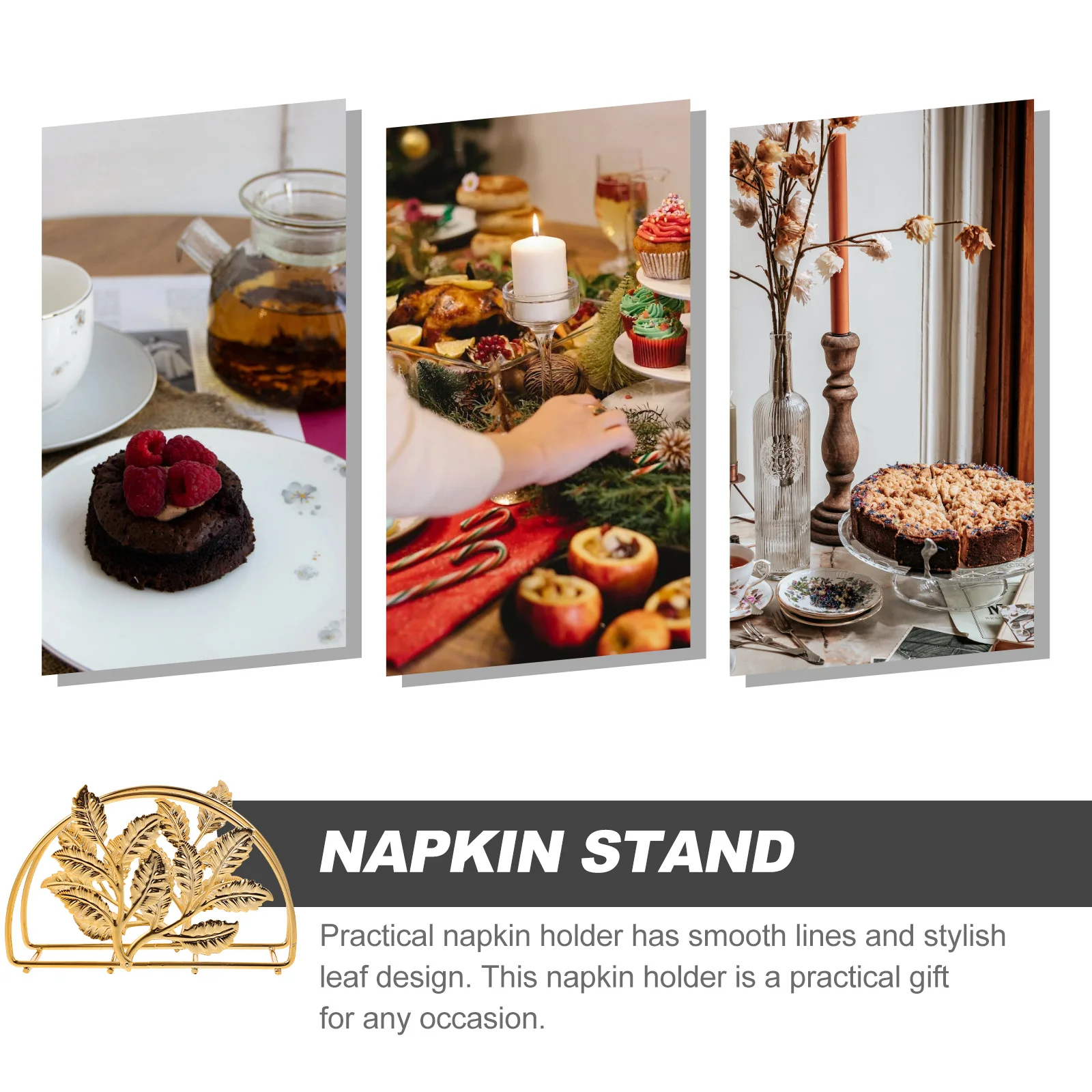 

Napkin Holder Iron Metal Tissue Stand For Kitchen Restaurant Bathroom Table Napkins Holder Leaf Design Golden Dinner