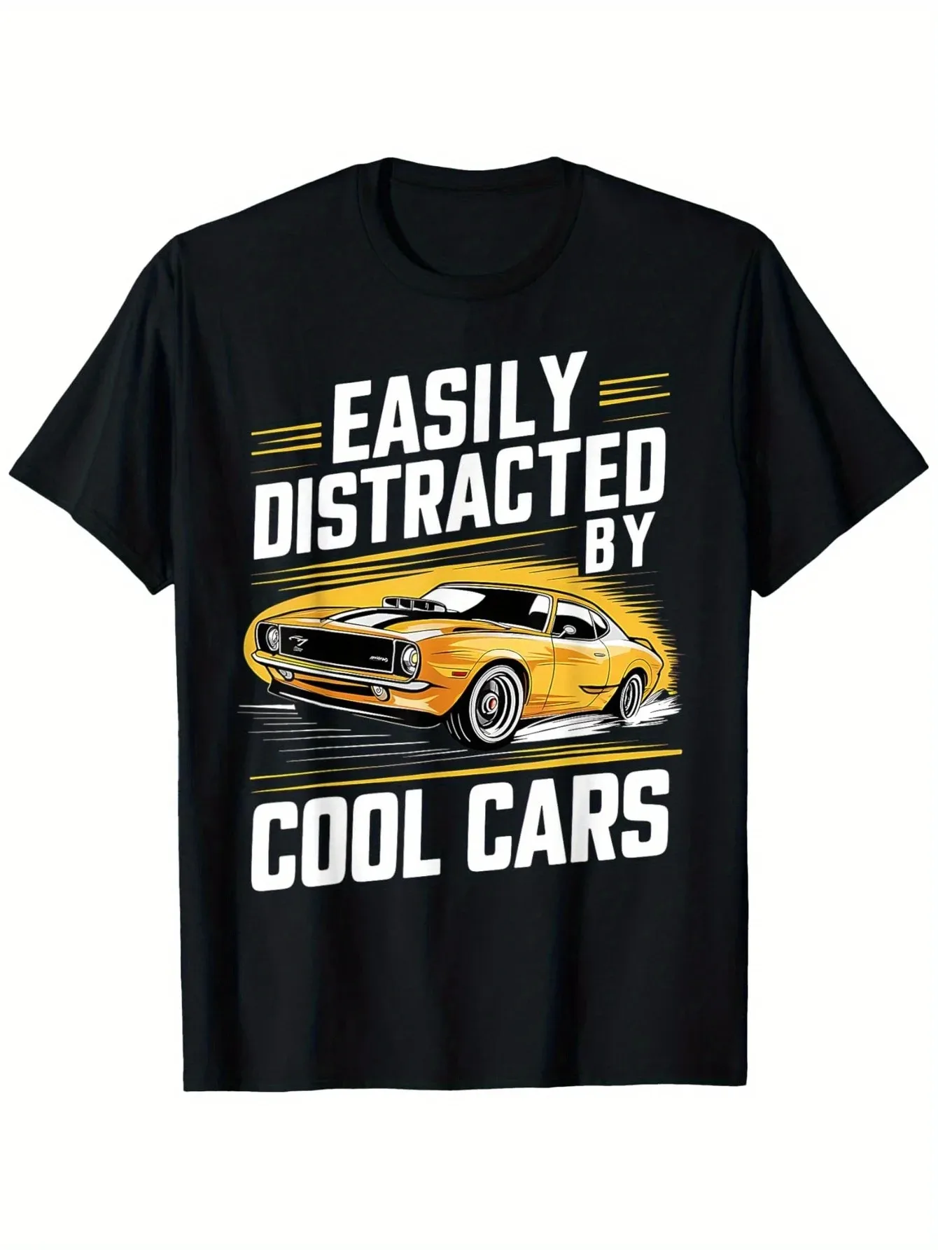 

"Easily Distracted by Cool Cars" T-Shirt - 100% Cotton S-XXXL, Muscle Car Fan Gift