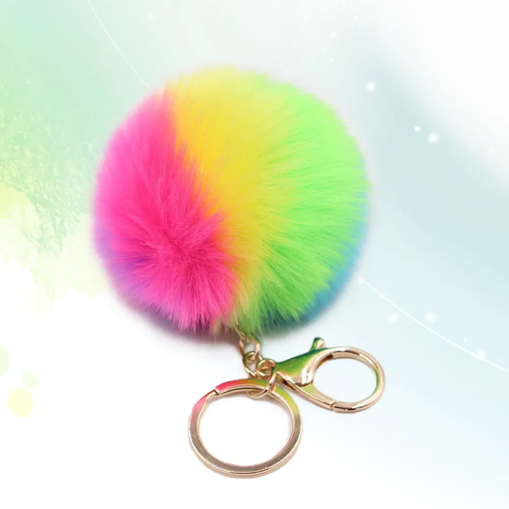 

Rainbow Colorful Soft Keychain Pendant for Phone Bag Car Keys Decoration Ornament Gift for Women Girls Kids Parties Christmas