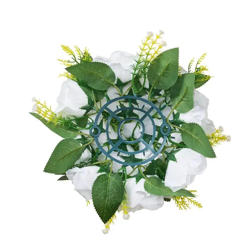 

10 Pcs Artificial Floral Globes 9.5-Inch Diameter For Marriage Reception Home Table Dining Room Decoration White Faux Roses Centerpieces Handcrafted Flower Bouquets Realistic Texture Decorative Tabletop Accents Accessory Set