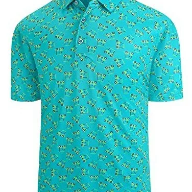 Men's Golf Shirts Short Sleeve Striped Performance Moisture Wicking Dry Fit Golf Shirts For Men