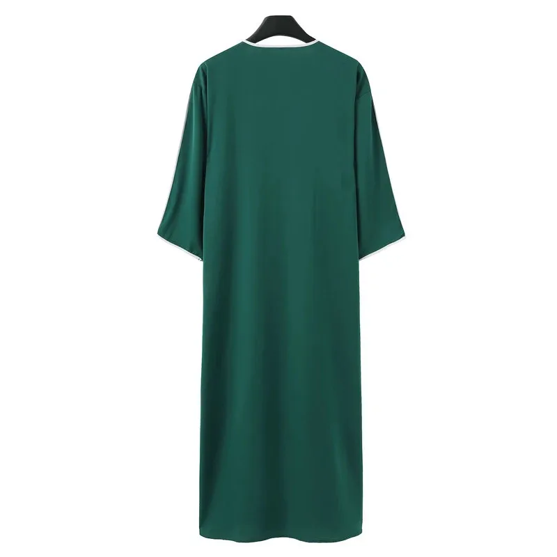 Nuovo abito arabo verde marocchino ricamato musulmano Abiti casual tradizionali per uomini musulmani islamici