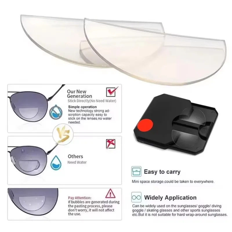 Liquid Silicone Bifocal Reading Lens Stick-on Presbyopic Lenses Magnification Reusable Bifocal Reading Lenses Readers