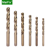 Maifix 1.0 - 13.0 MM Cobalt Coated Straight Shank Standard Length HSS M35 High Speed Steel Drill Bits Set CNC Drilling Cutter