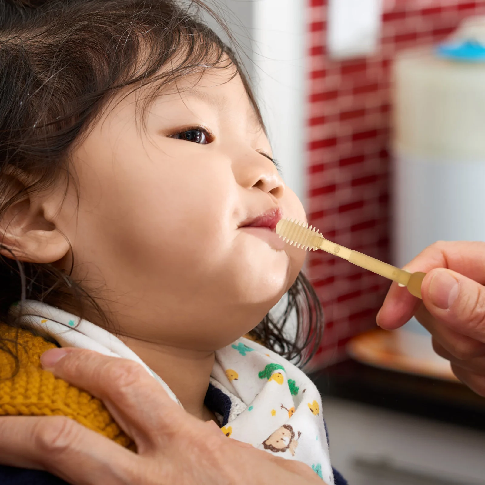 

1 set 1 Set Supple Silicone Baby Toothbrushes For Oral Brown, , Infant Teeth Cleaning Tool, Dental Care Brush For