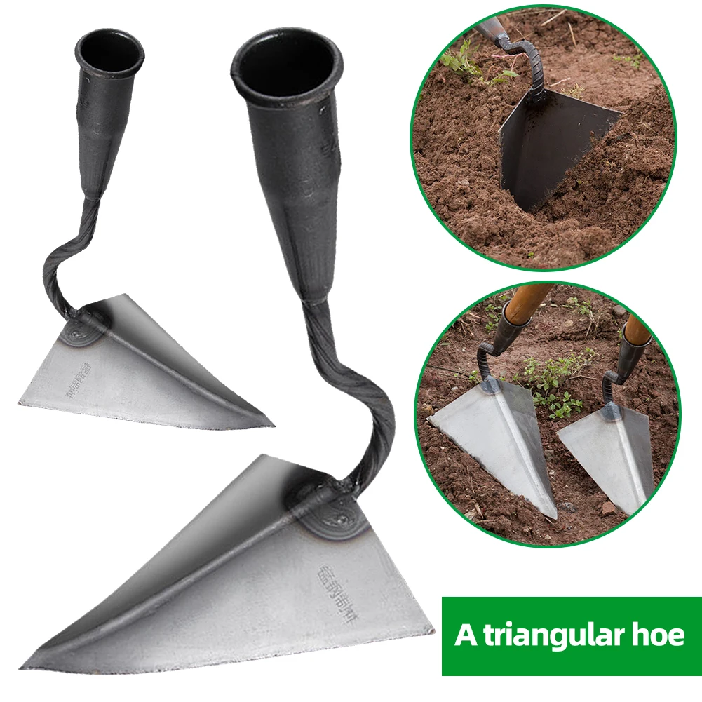 Farm Tools Hoes Triangle Small Tip Hoe Agricultural Land Turning Loose Soil Hoe Hand Plow/Manual Plough Rake Hoe Garden Tools