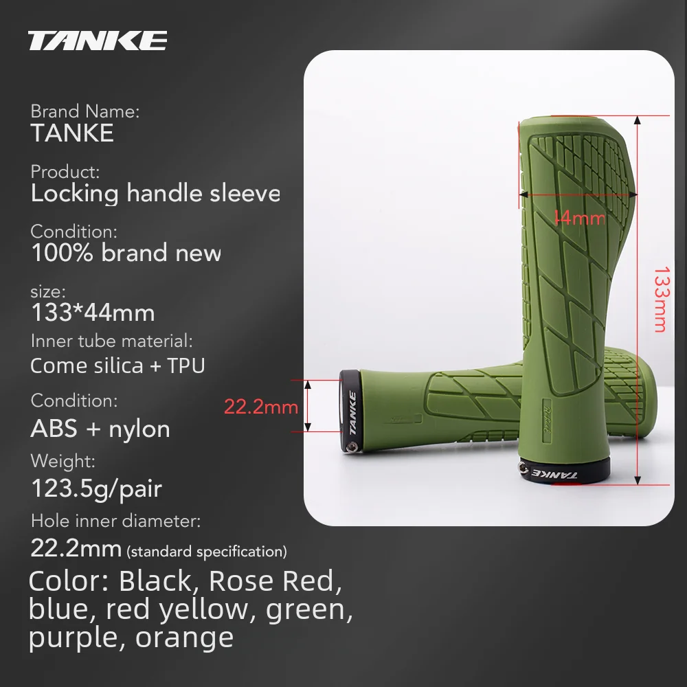 TANKE Silicone Handlebar Grips MTB Grip Shockproof Non-slip Mountain/Road Bike Handle Cover Folding Balance Bike Accessories