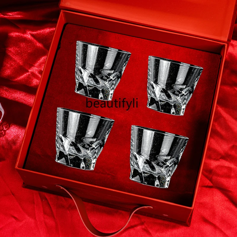 High-end light luxury whiskey wine glass foreign wine glass wine set gift box wedding souvenir