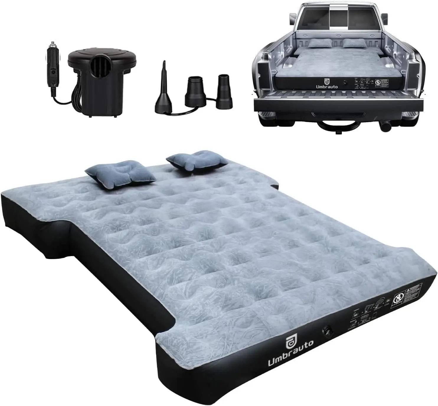 

Inflatable Truck Bed Air Mattress for Full Size Short Truck Beds, 5.5-5.8ft, with Pump & Carry Bag. Perfect for Outdoor Adventur