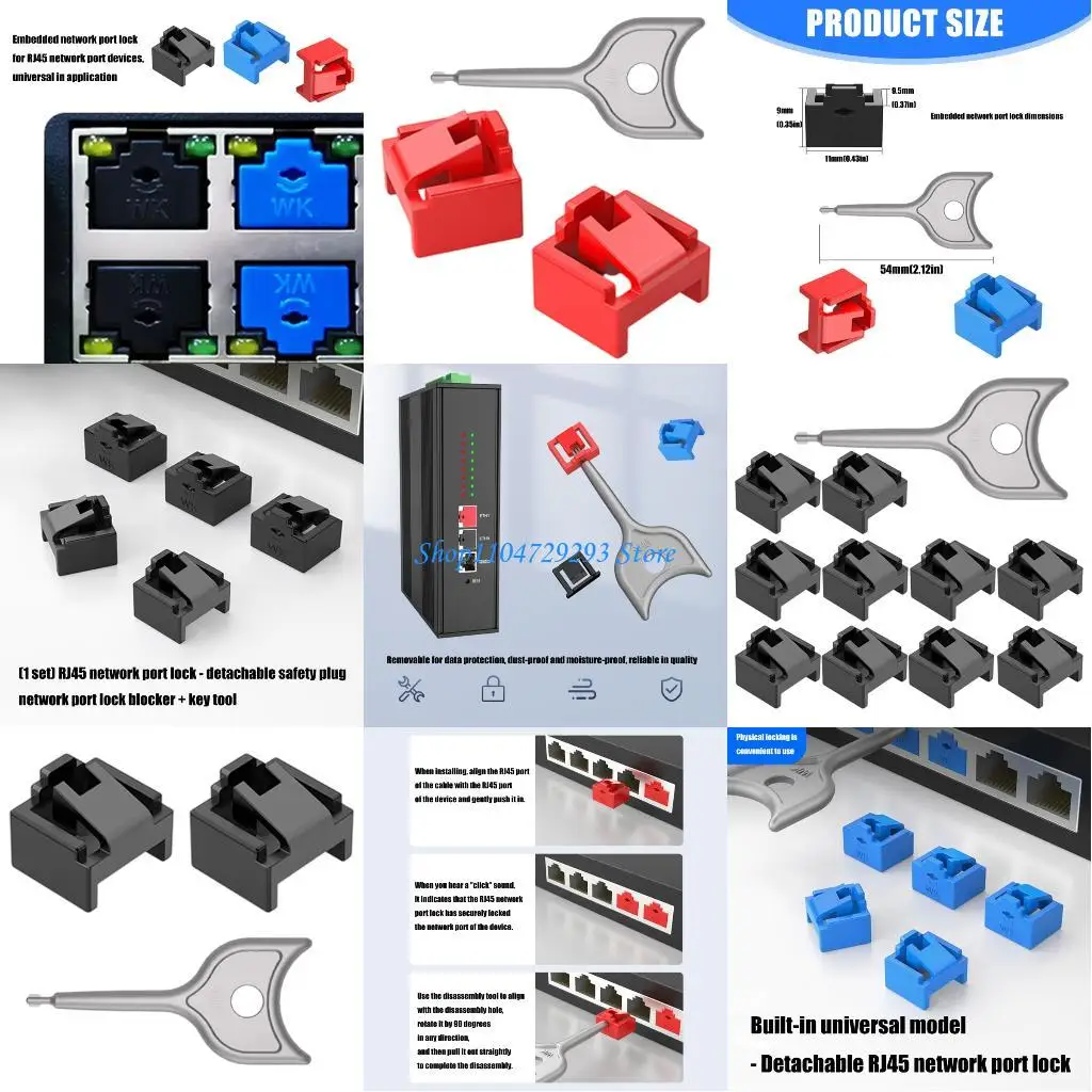 

Y2GD RJ45 Port Lock Security Plug Networking Port Blocker For Networking Protections