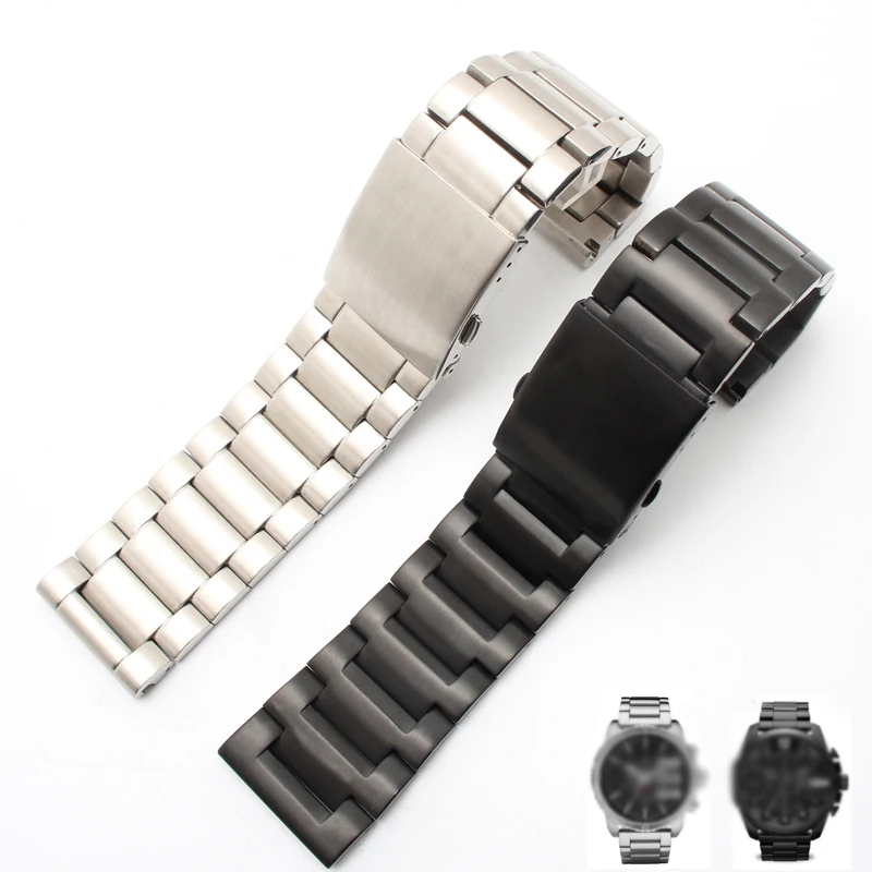 plain end Stainless steel bracelet solid metal watchband 22 24 26 28mm watch strap for diesel DZ4209 DZ4215 DZ1844 watches band