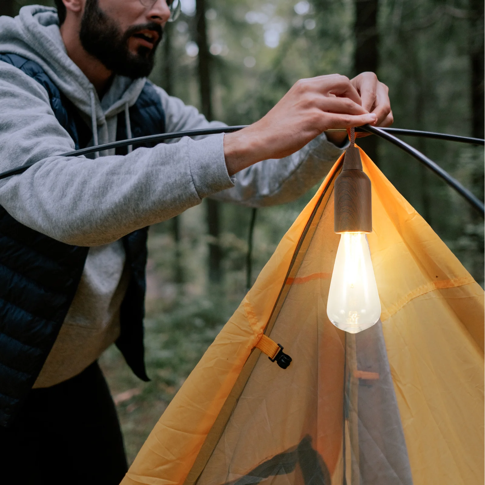 

Retro Bulb Light Portable Tent Bulb Lamp Pull Rope Camping Light Christmas Party Supplies Camping Equipment Decorative Tent Lamp