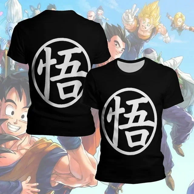 Zoon Goku Super Saiyan Oversized T-Shirts Jongen Kinderkleding Drakenbal Met Korte Mouwen Z T-Shirt Wit Zwart Oranje Ademende Trui