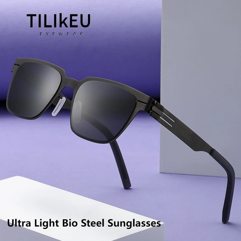 

New German Screwless Metal Nylon Polarized Sunglasses Classic Trend Men's Outdoor Driving Square Sunscreen Sunglasses UV400