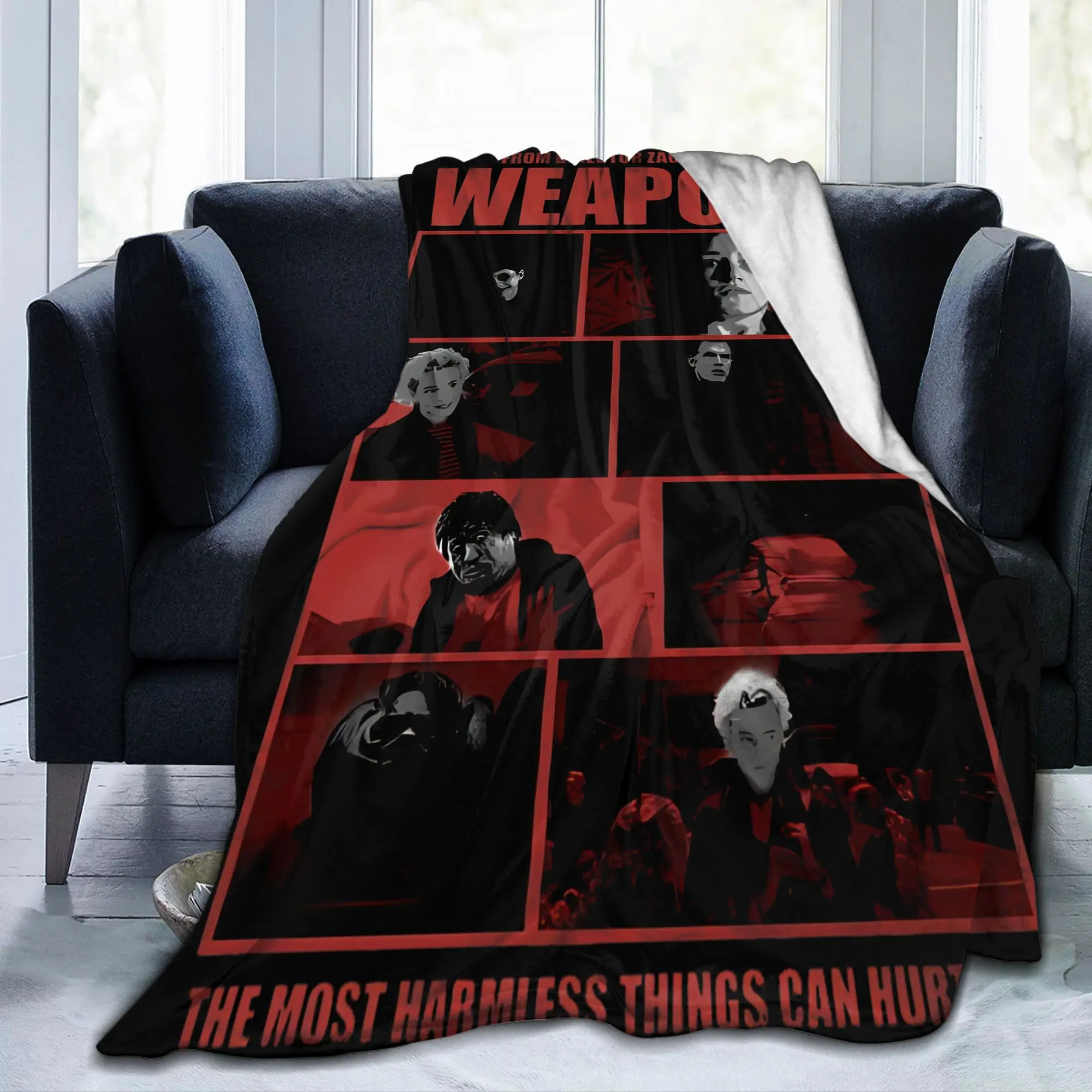 W-Weapons Horror Movie 2025 Blankets Fleece Printed  Breathable Lightweight Throw Blankets for Bed