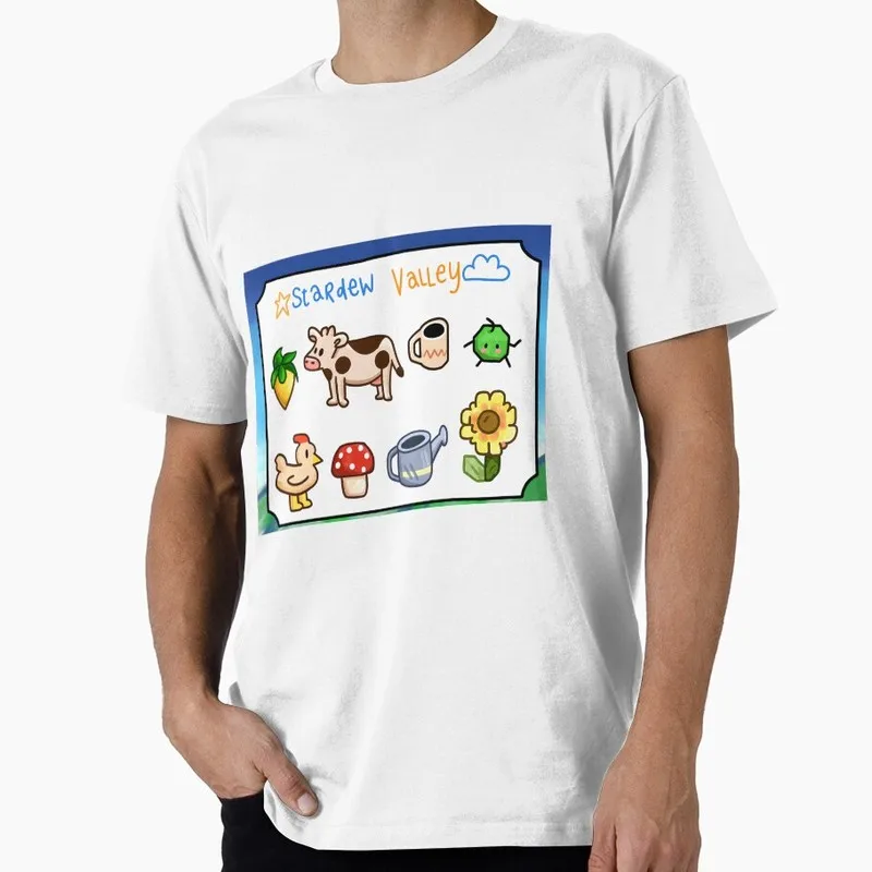 0807 Stardew valley Cute Cartoon RPG Video game Gift T Shirt for Gamer Short sleeve Graphic Clothes All Size Tops