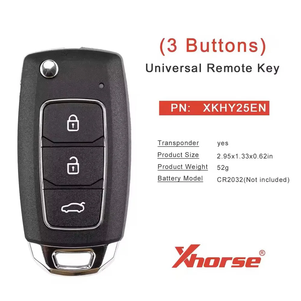 5pcs/lot Xhorse XKHY25EN 2nd Generation Universal Remote Key for Hyundai Type 3 Buttons (English Version)