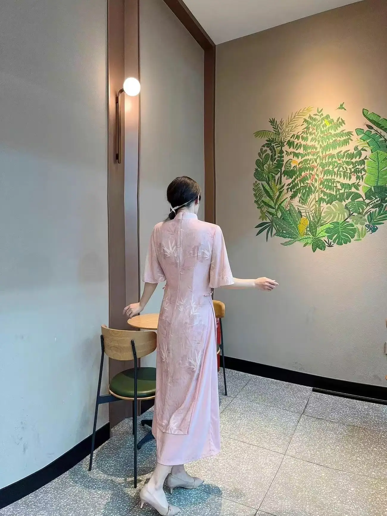 

2026 Vintage Cheongsam Young Oriental Lady New Chinese Style Pink Qipao DressEvening Dress Summer Daily Vestido