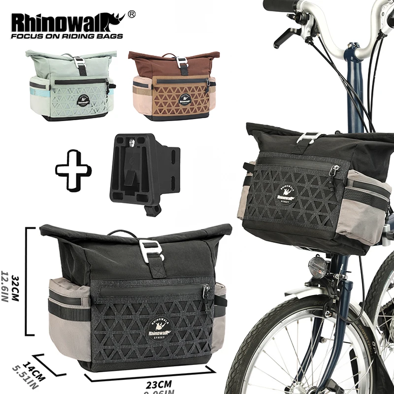 

Rhinowalk Folding Bike Handlebar Bag 6.5L Waterproof Front Storage Pack For Brompton Dahon Travel Commuting Cycling Accessories