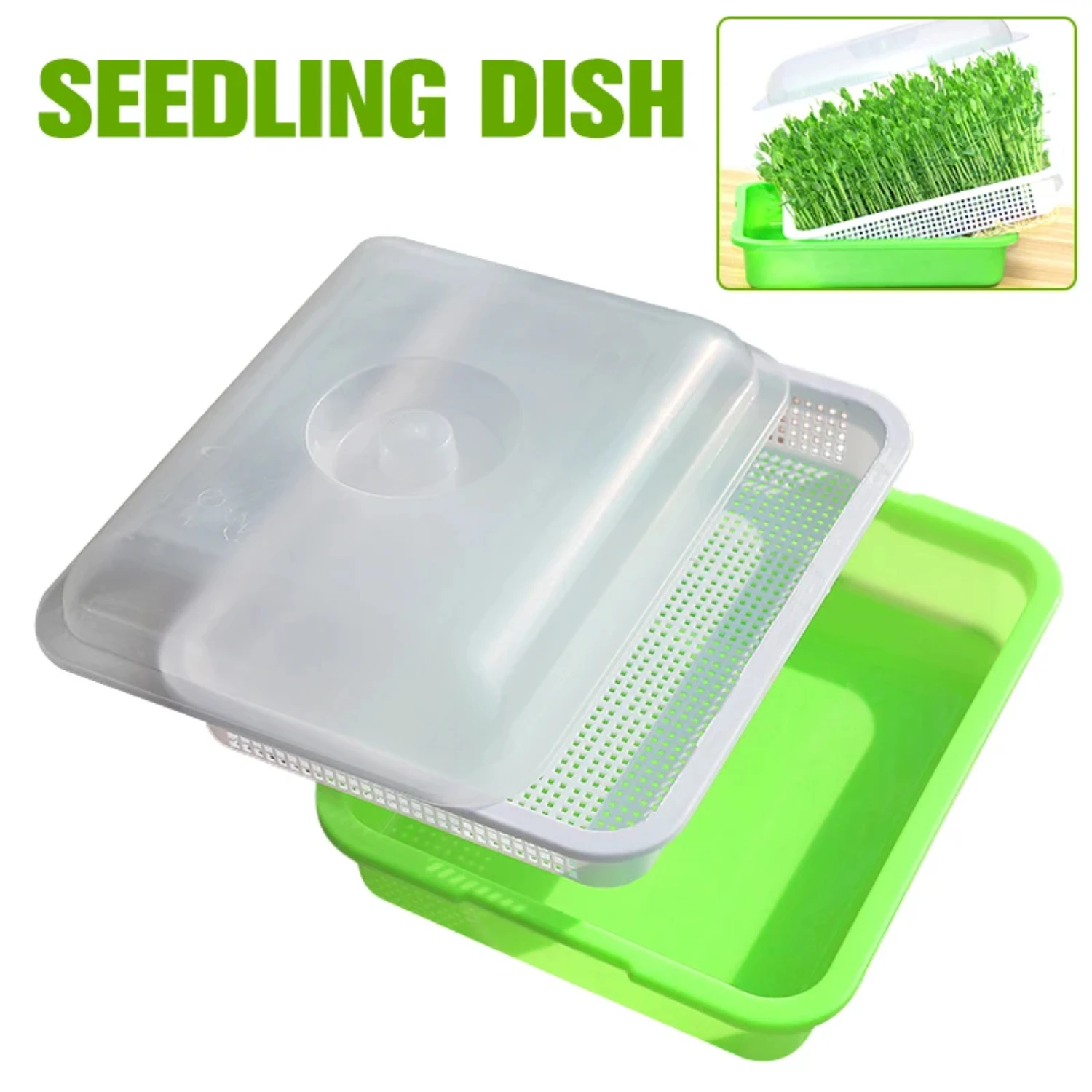 Hydroponic Nursery Plate Microgreens Sprouter Tray Plant Seeds Germination Pot Garden Bean Sprouts Maker Potted - High-Quality K