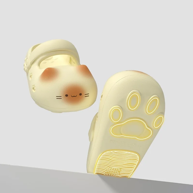 New creative black cat slippers for women summer soft cloud mules clogs woman strap sandal shoes cute kitty mary jane EVA sliper view 5