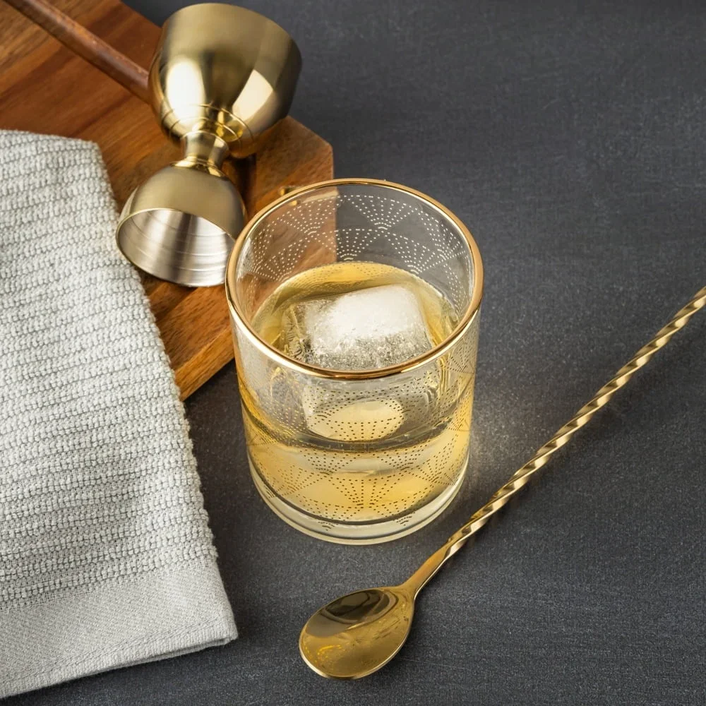 2 Pak Set Hadiah Tahan Percikan Minuman Halus Koktail Rumah Peralatan Bar Tahan Lama Elegan Kaca Batu Wiski Cetak Berlian
