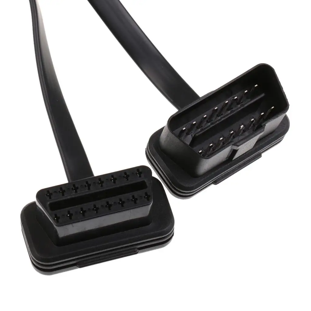 

60cm Obd2 Extension Cord Rubber 16 Pin Black Obd Connector for Vehicle Diagnostic Scanner