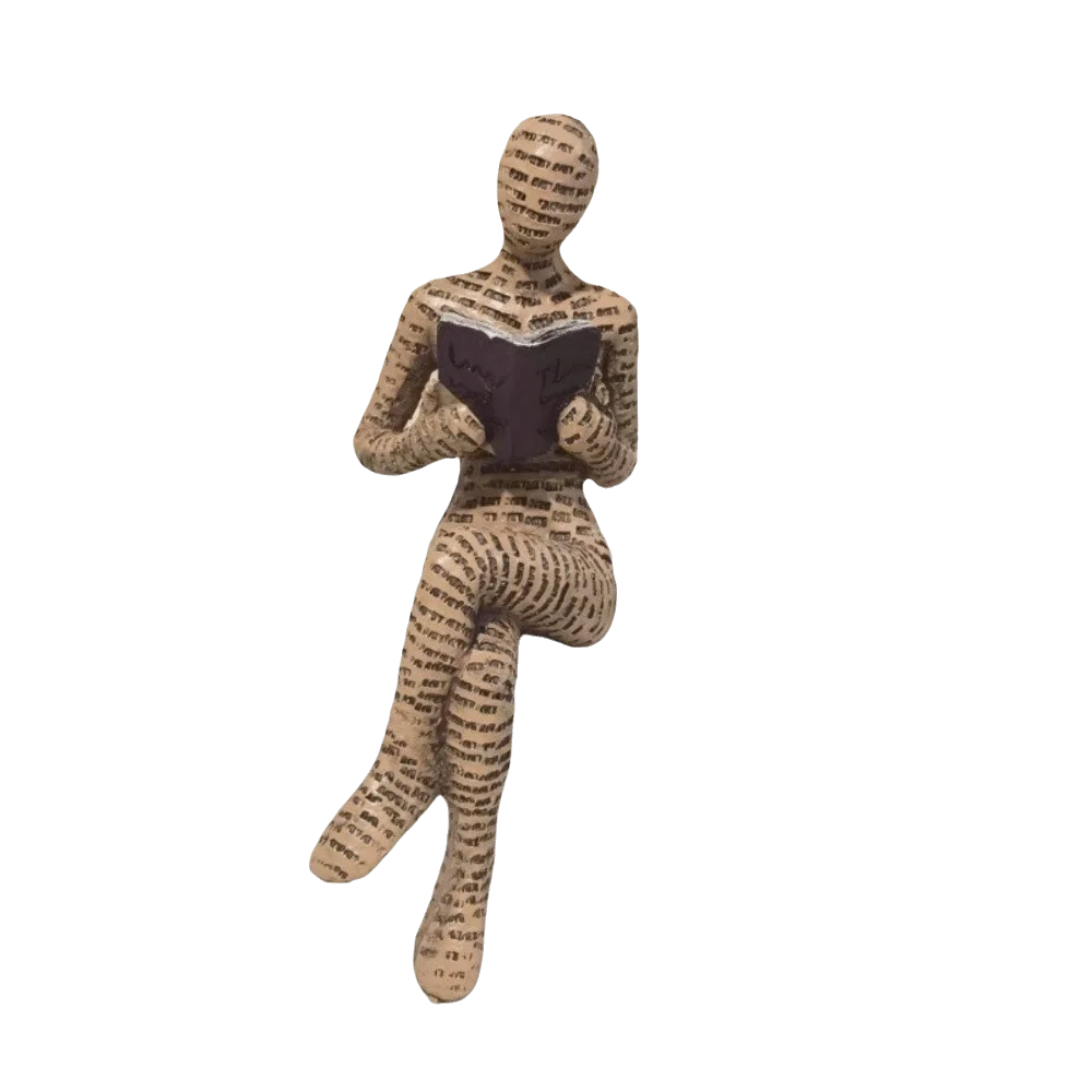 Creative Resin Reading Man Statue Home Decor Funny Modern Abstract Man Sculpture Paper Pulp Texture Nordic Thinker Figurine Desk