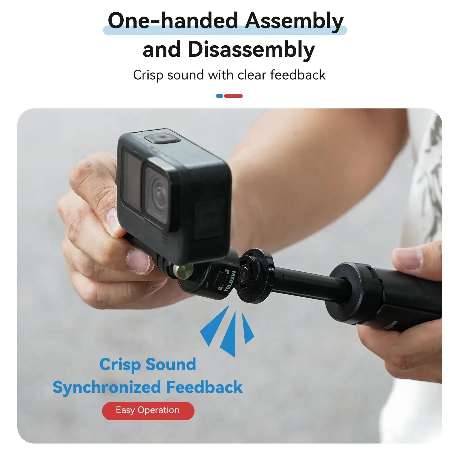 TELESIN عصا سيلفي صغيرة ترايبود ل GoPro Hero 13 12 11 10 9 8 DJI OSMO Action 5 4 3 Insta360 ACE Pro ملحقات كاميرا العمل #4