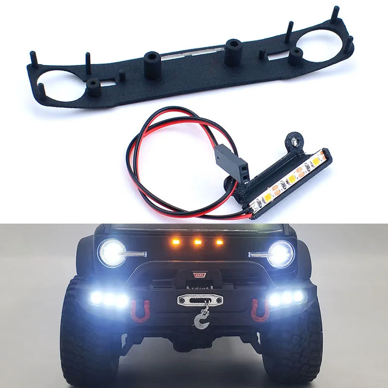 LED 5V Modification Front Center Grille with Light for 1/18 RC Crawler Car Traxxas TRX4-M Bronco Upgrade Parts