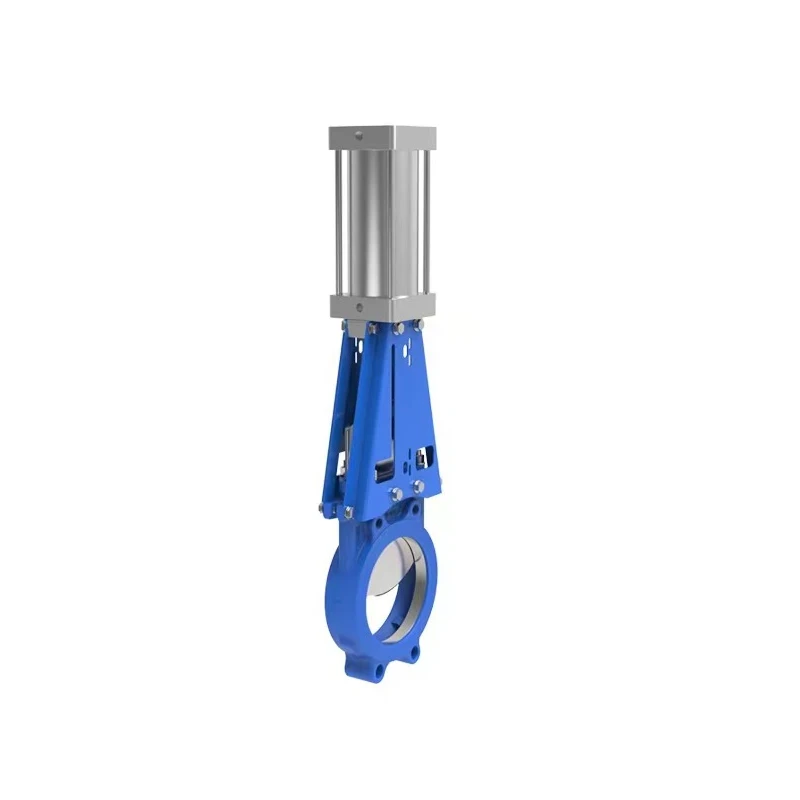 OEM Ductile Iron Pneumatic Knife Gate Valve Bidirectional Sealing Knife Gate Valve for for Sludge Powder Pipeline