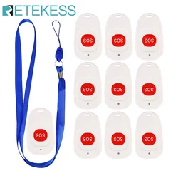 Retekess Caregiver Pager 10PCS TH001 Emergency Call Button SOS Call Bell Transmitter for the Elederly Clinic Nursing Home