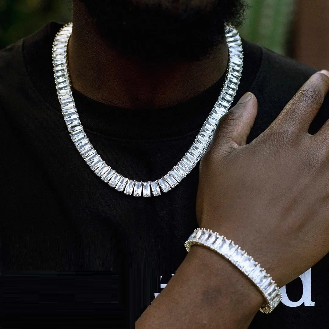 

2025 Iced Out Tennis Chain Necklace Jewelry For Men Hip Hop Jewelry With Long Tennis Necklace Pendant For Drop Ship Wholesale