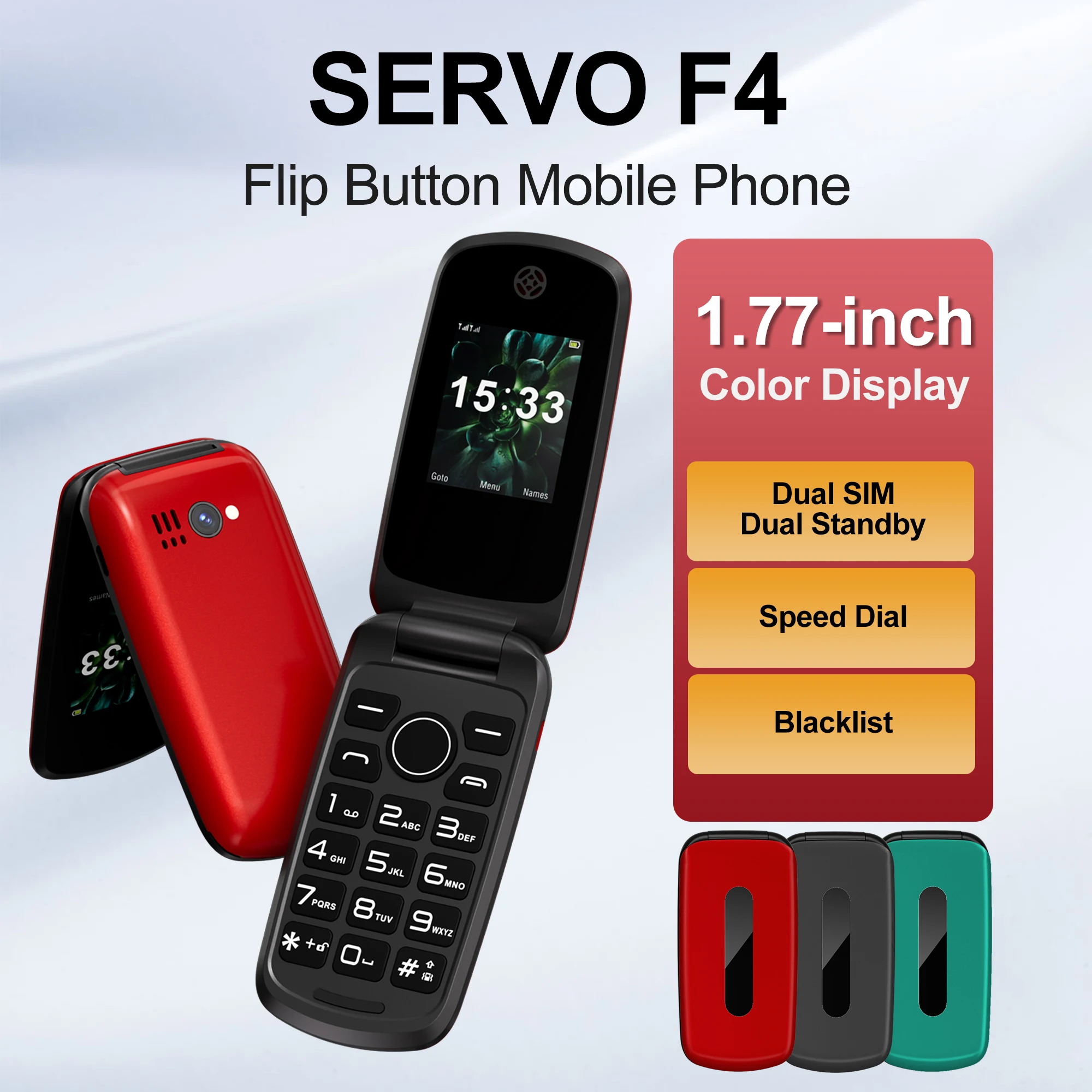 SERVO F4 раскладной мобильный телефон с двумя SIM-картами в режиме ожидания, скоростной набор, запись вызовов, черный список, FM-радио, 1,77 дюйма, дисплей, складная кнопка, телефоны SERVO F4 раскладной мобильный телефон с двумя SIM-картами в режиме ожидания, скоростной набор, запись вызовов, черный список, FM-радио, 1,77 дюйма, дисплей, складная кнопка, телефоны