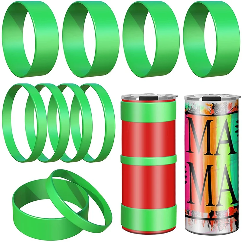 10Pcs Silicone Bands For Sublimation Tumbler Skinny Blanks, Sublimation Paper Holder, Prevent Ghosting, Tight-Fitting