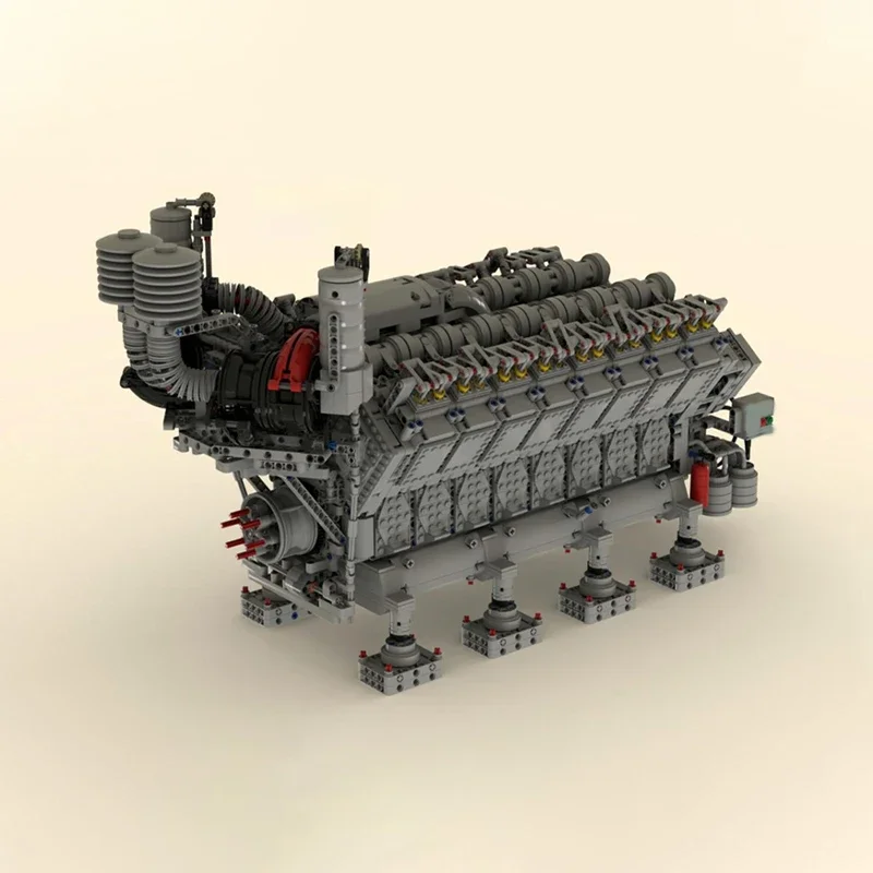 4777 pièces MOC moteur mécanique série V16 moteur Diesel précision machines conception bricolage modèle blocs de construction jouets d'anniversaire cadeau
