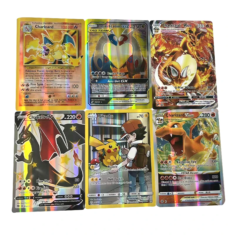 15*21CM Pokemon Cards English  GX VMax Oversized Card Charizard Pikachu Rare Collection Battle Trainer Children Birthday Gifts