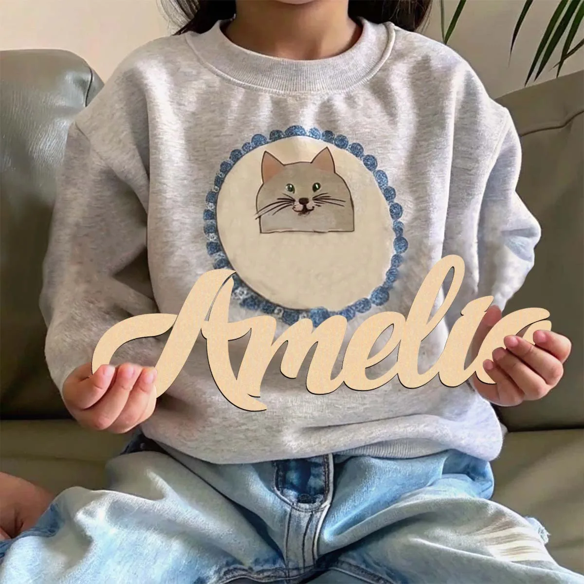 1pc Creative Amelia example Custom Name Wooden Plaque Wooden Decor Wood Material Laser-Cut Sign Durable Outdoor Sign