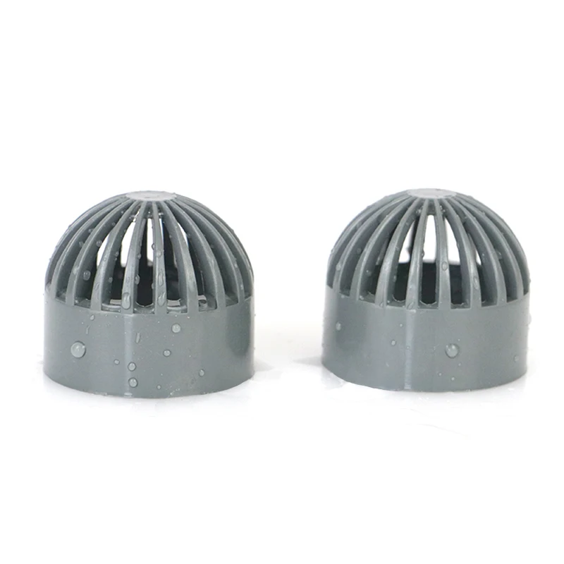 1-10PCS I.D20-50mm Grey Pvc Vent Cap Filter Isolatie Screen Water Tank Permeabel Joint Filter Isolation Aquarium Pipe Fittings