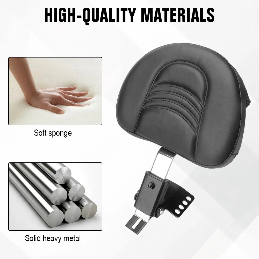 Motorcycle Driver Backrest Adjustable Detachable Pad Mounting Kit For Harley Touring Road King Street Road Electra Glide 1997-25