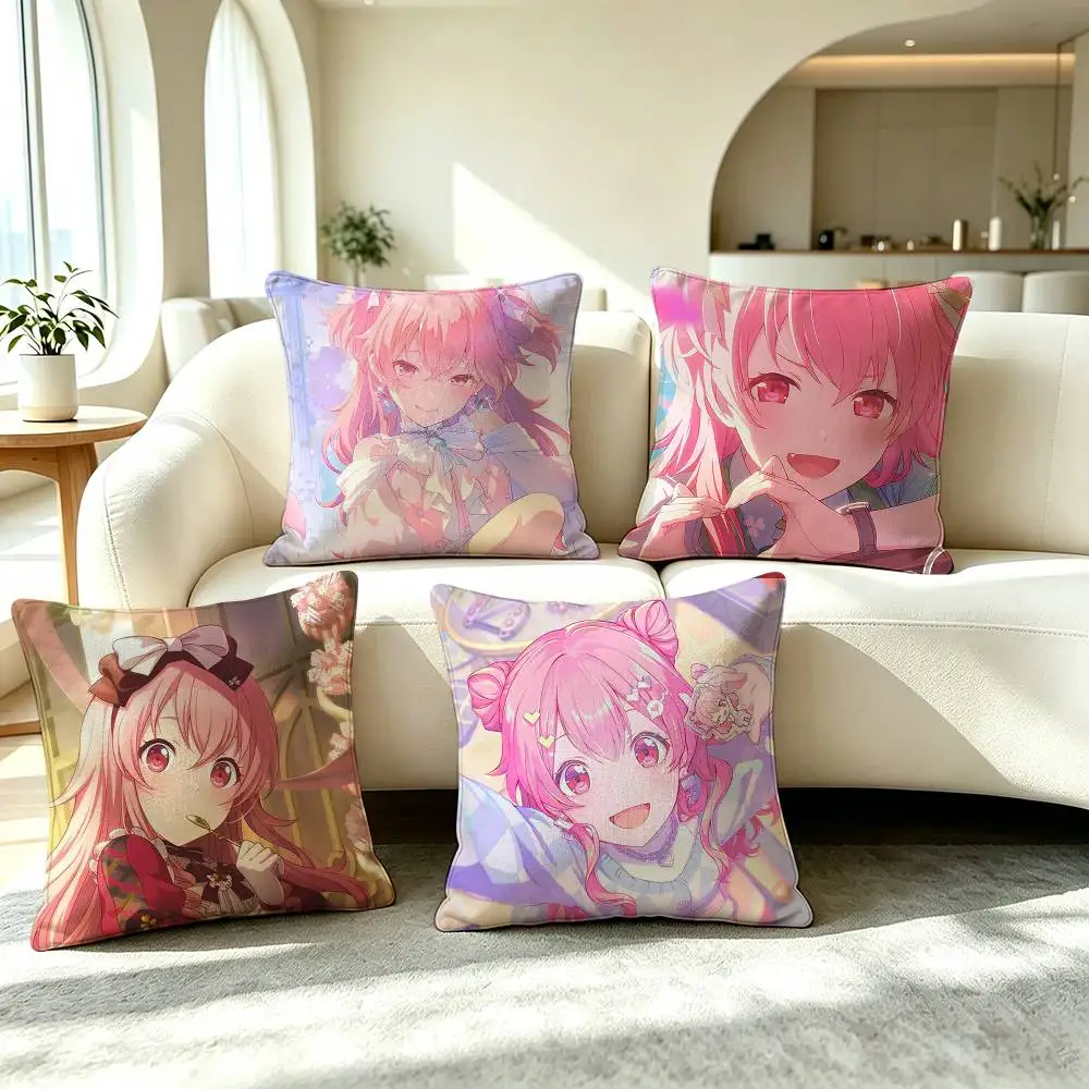 P-Project SEKAI Momoi Airi Pillow Case Square Double-Sided Sofa Cushion Cover Bedroom Bedside Pillow