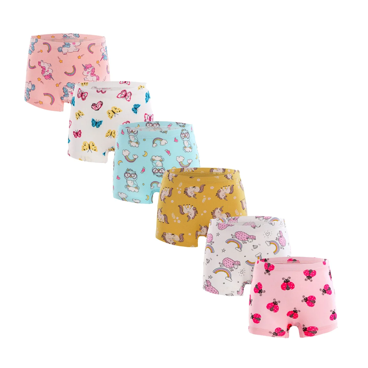 

6pcs/bag Kid Girl Short Underwear 100%Cotton Colorful With Soft Material G07