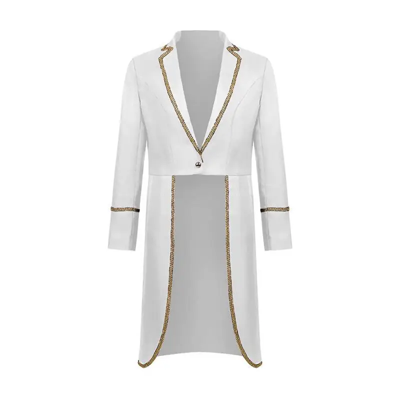 Nuevo abrigo Retro Medieval de halloween, abrigo dorado Punk de longitud media, disfraz de actuación, ropa étnica para escenario para mujer