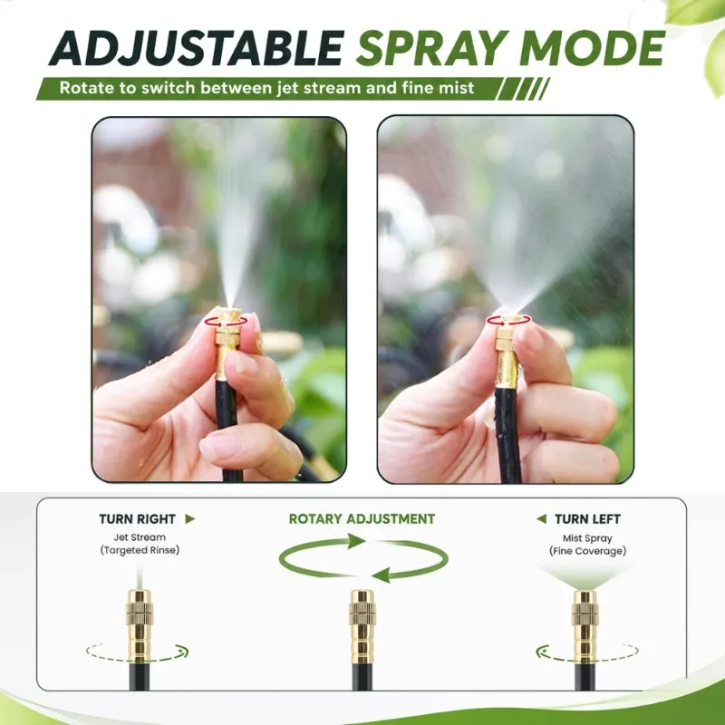 65.6ft Automatic Drip Irrigation System with Water Timer 360 ° Rotation Flexible Hose and Adjustable Nozzle Fast Delivery