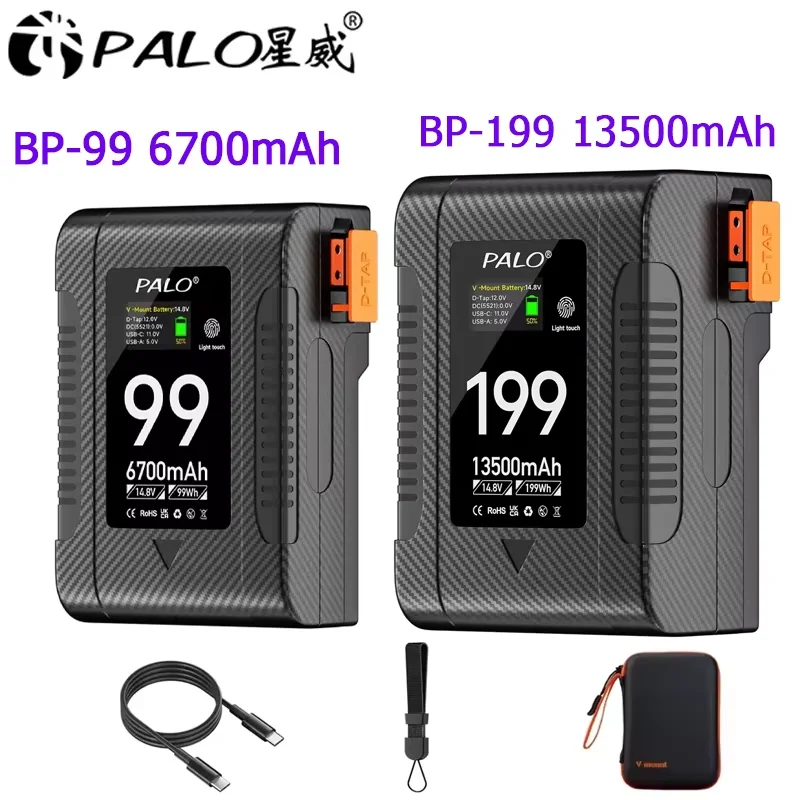 New V-Lock BP Batteries BP-99 BP-199 V Mount Battery for Type-C USB Micro pocket batteries for cameras smartphones laptops