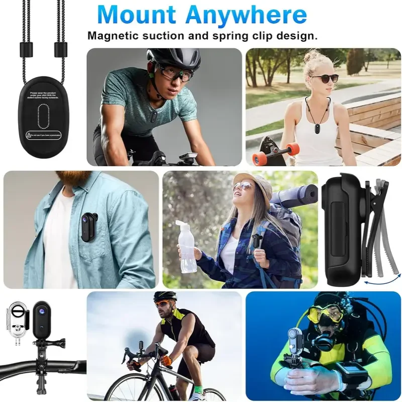 H88 4K 128GB Mini Camera Shipping from the USA Magnetic Wearable Cam with Waterproof Shell WiFi Bike Camera POV Camera