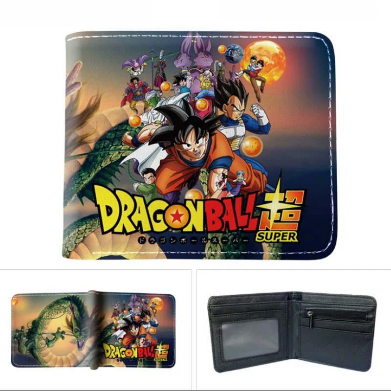 Anime Dragon Ball Super Z Son Goku Cartoon Short Wallet Pu Leather Two Fold Wallet Protective Cover Capacity Storage Card Bag