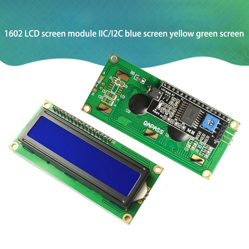 1PC niebieski/żółty tło Green Screen wyświetlacz LCD 16x2 znaki ic I2C interfejs 5V dla Arduino LCD1602 1602 moduł LCD